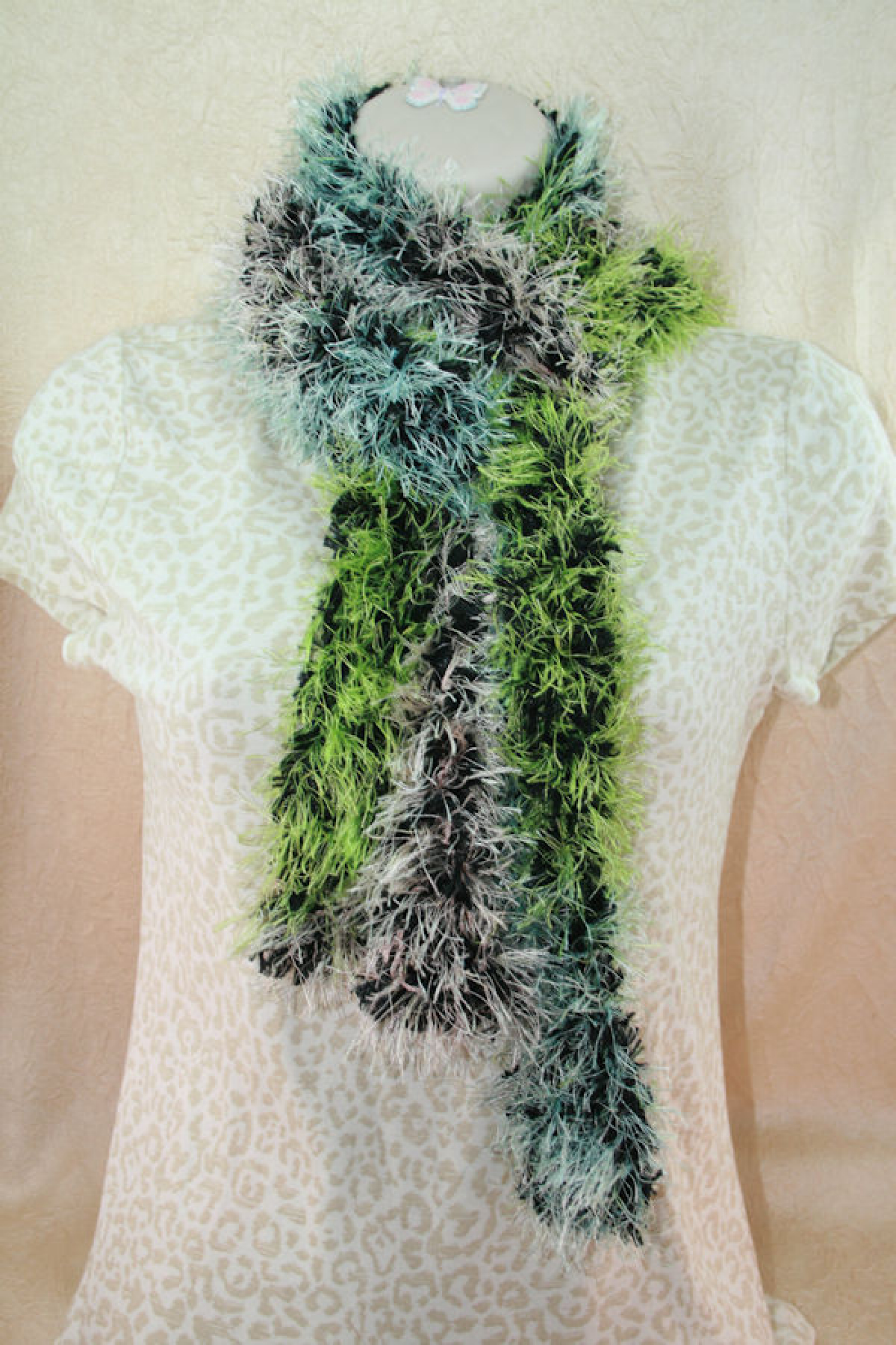 Ultra Long Fun Fur Knit Skinny Scarf in Multi Colors EclecticasiaCreation